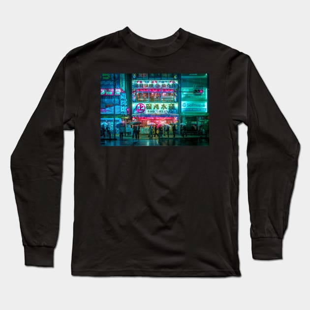 Cyberpunk vibes in Akihabara Long Sleeve T-Shirt by TokyoLuv